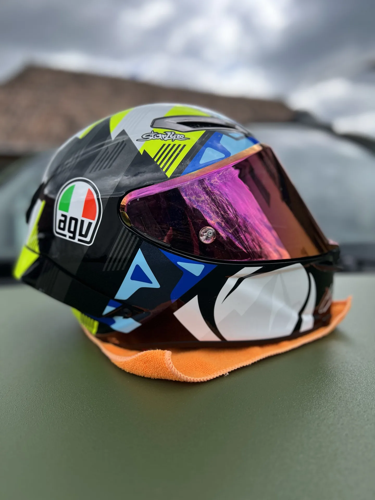 Casca AGV Pista GP RR Mir detaliu eticheta interior