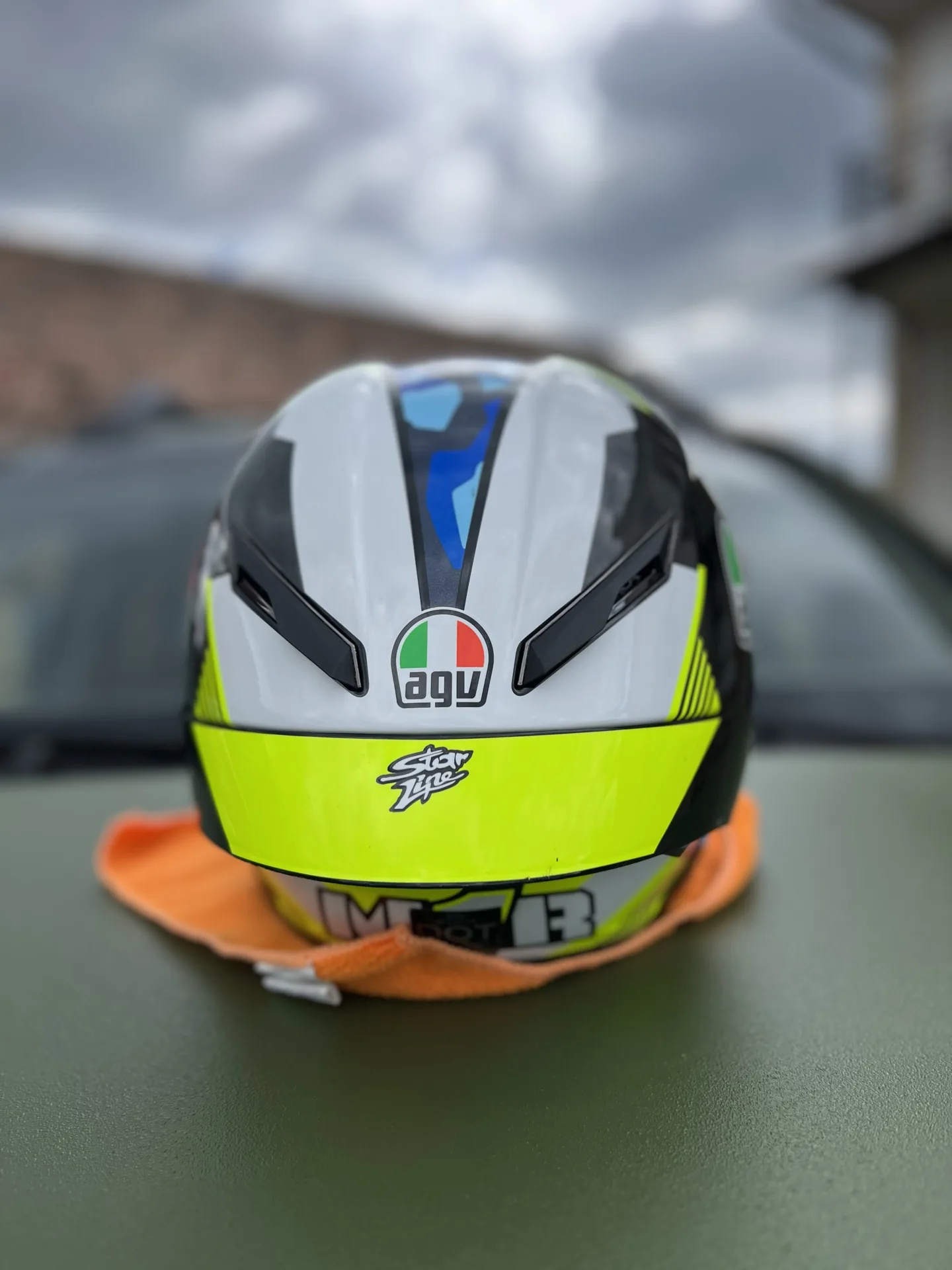 Casca AGV Pista GP RR Mir vedere spate spoiler